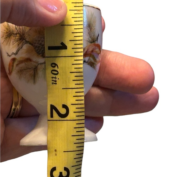 Vintage antique porcelain eggcup and dish pinecone pine - Picture 8 of 8